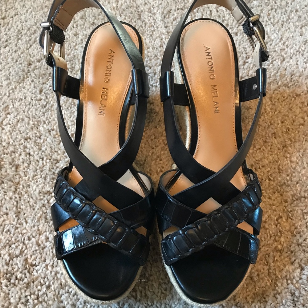 Antonio Melani Black Wedges.